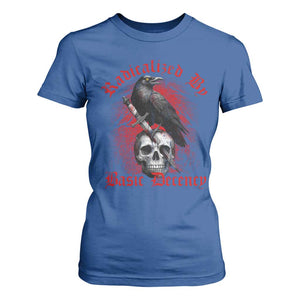 Radicalized By Basic Decency T Shirt For Women Vintage Gothic Victorian Crow Skull TS11 Royal Blue Print Your Wear