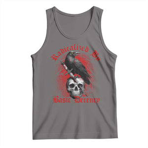 Radicalized By Basic Decency Tank Top Vintage Gothic Victorian Crow Skull - Print Your Wear
