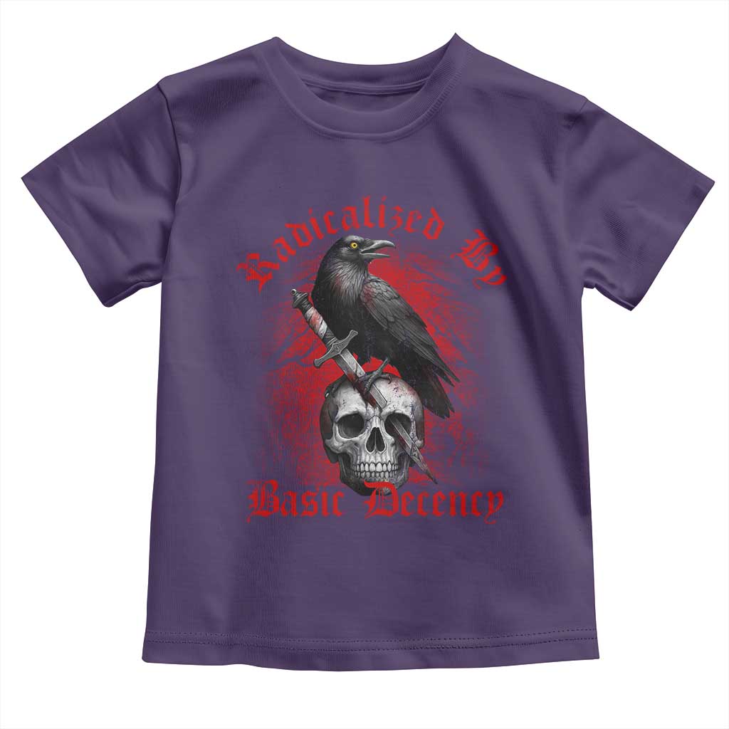Radicalized By Basic Decency Toddler T Shirt Vintage Gothic Victorian Crow Skull TS11 Purple Print Your Wear
