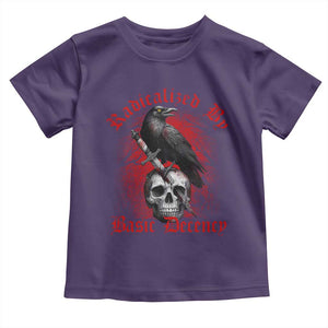 Radicalized By Basic Decency Toddler T Shirt Vintage Gothic Victorian Crow Skull - Print Your Wear