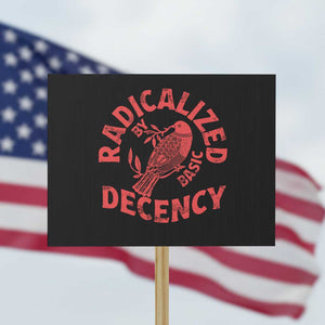 Radicalized By Basic Decency Protest Sign Feminist Activist TS11 Horizontal 18" × 24" Black Print Your Wear