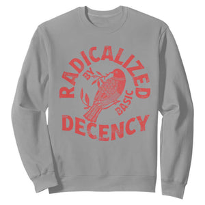 Radicalized By Basic Decency Sweatshirt Feminist Activist TS11 Sport Gray Print Your Wear