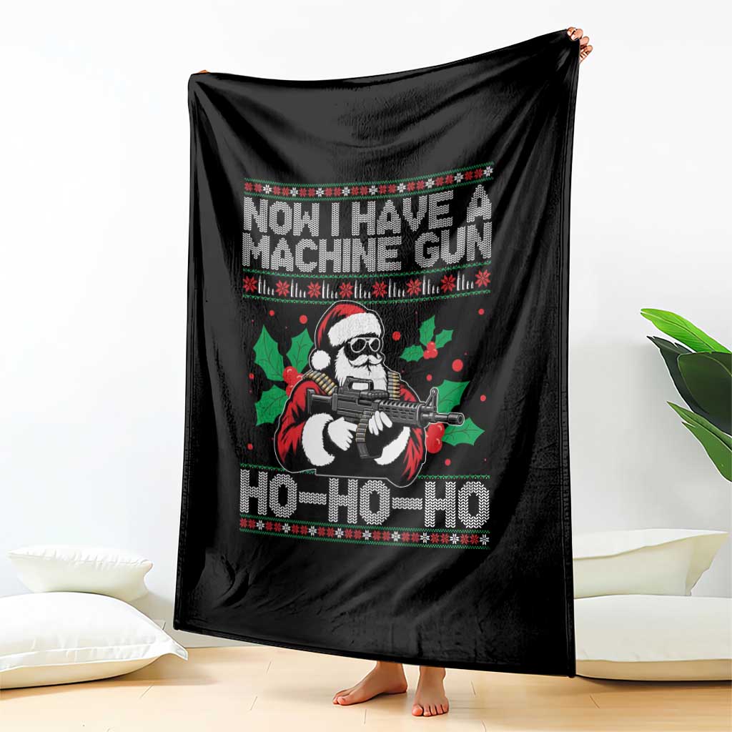 Funny Christmas 80's Die Movie Throw Blanket Now I Have A Machine Gun Ho Ho Ho Gun Lover TS11 Print Your Wear