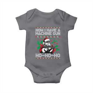 Funny Christmas 80's Die Movie Baby Onesie Now I Have A Machine Gun Ho Ho Ho Gun Lover TS11 Charcoal Print Your Wear