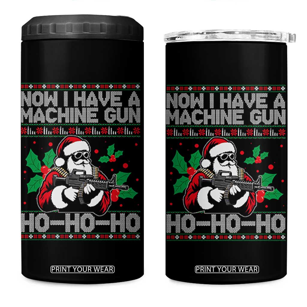 Funny Christmas 80's Die Movie 4 in 1 Can Cooler Tumbler Now I Have A Machine Gun Ho Ho Ho Gun Lover TS11 One Size: 16 oz Black Print Your Wear