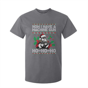 Funny Christmas 80's Die Movie T Shirt For Kid Now I Have A Machine Gun Ho Ho Ho Gun Lover TS11 Charcoal Print Your Wear