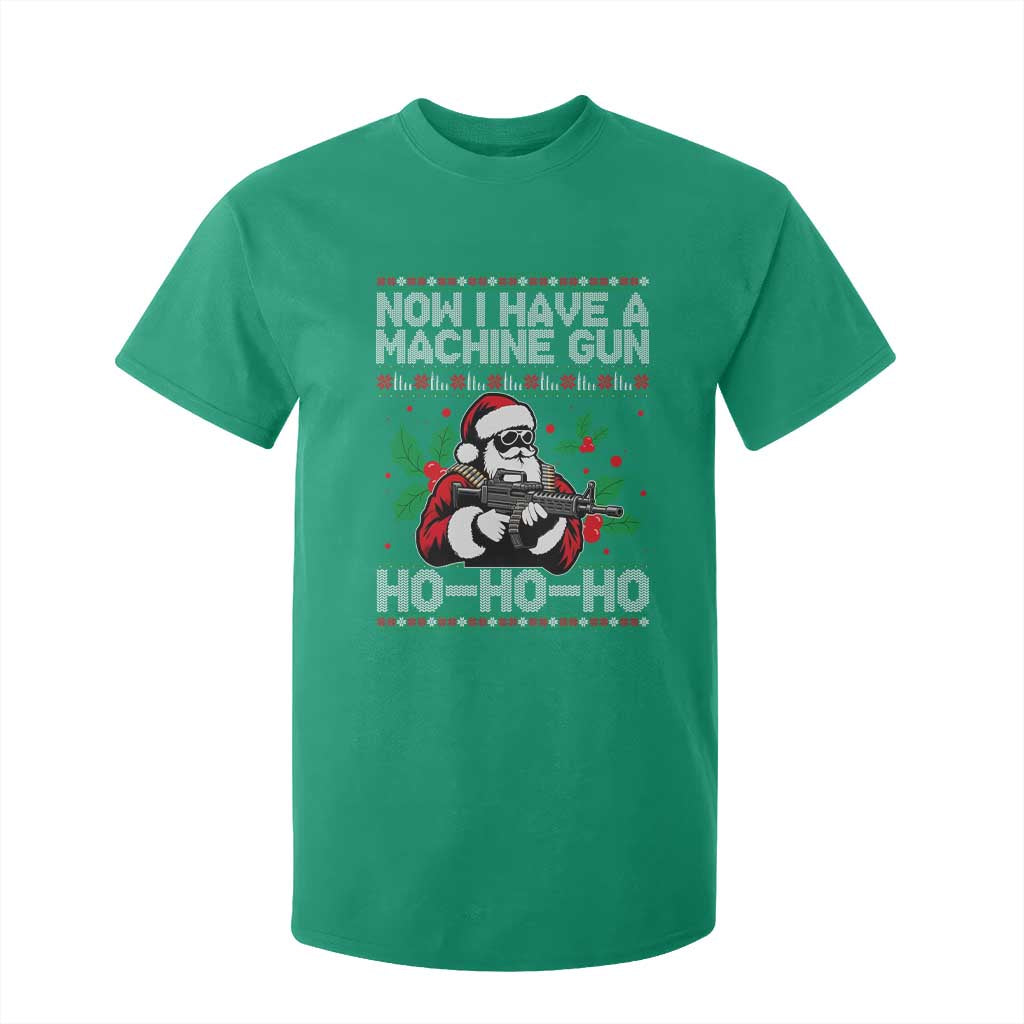 Funny Christmas 80's Die Movie T Shirt For Kid Now I Have A Machine Gun Ho Ho Ho Gun Lover TS11 Irish Green Print Your Wear