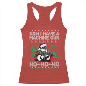 Funny Christmas 80's Die Movie Racerback Tank Top Now I Have A Machine Gun Ho Ho Ho Gun Lover TS11 Red Print Your Wear