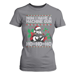 Funny Christmas 80's Die Movie T Shirt For Women Now I Have A Machine Gun Ho Ho Ho Gun Lover TS11 Charcoal Print Your Wear