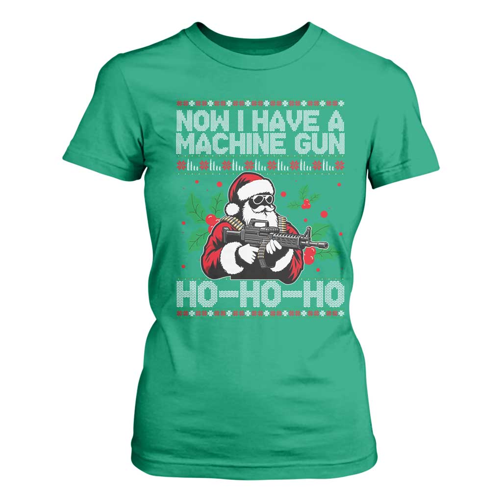 Funny Christmas 80's Die Movie T Shirt For Women Now I Have A Machine Gun Ho Ho Ho Gun Lover TS11 Irish Green Print Your Wear