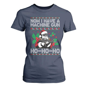 Funny Christmas 80's Die Movie T Shirt For Women Now I Have A Machine Gun Ho Ho Ho Gun Lover TS11 Navy Print Your Wear
