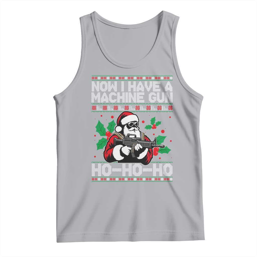 Funny Christmas 80's Die Movie Tank Top Now I Have A Machine Gun Ho Ho Ho Gun Lover TS11 Athletic Heather Print Your Wear