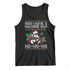 Funny Christmas 80's Die Movie Tank Top Now I Have A Machine Gun Ho Ho Ho Gun Lover TS11 Black Print Your Wear