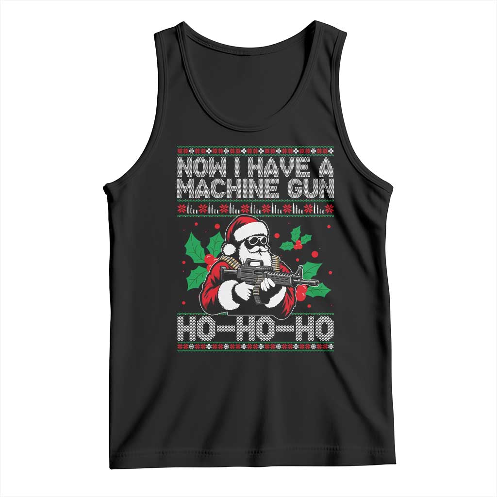 Funny Christmas 80's Die Movie Tank Top Now I Have A Machine Gun Ho Ho Ho Gun Lover - Print Your Wear