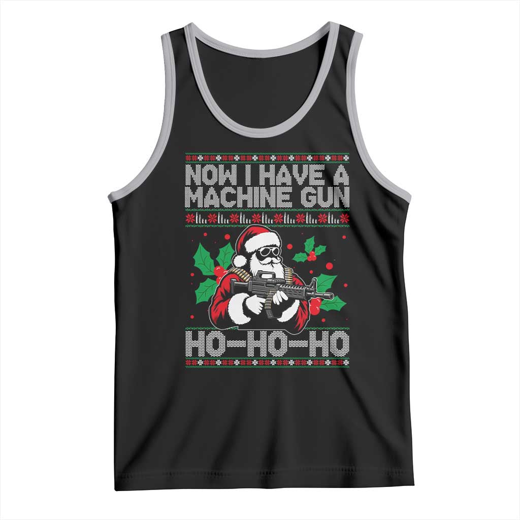 Funny Christmas 80's Die Movie Tank Top Now I Have A Machine Gun Ho Ho Ho Gun Lover TS11 Black Athletic Heather Print Your Wear