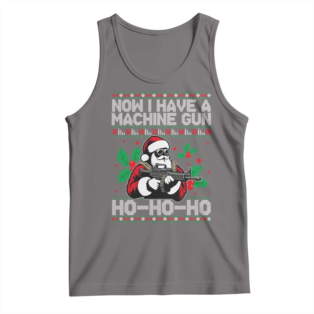 Funny Christmas 80's Die Movie Tank Top Now I Have A Machine Gun Ho Ho Ho Gun Lover TS11 Deep Heather Print Your Wear
