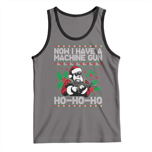 Funny Christmas 80's Die Movie Tank Top Now I Have A Machine Gun Ho Ho Ho Gun Lover TS11 Deep Heather Black Print Your Wear