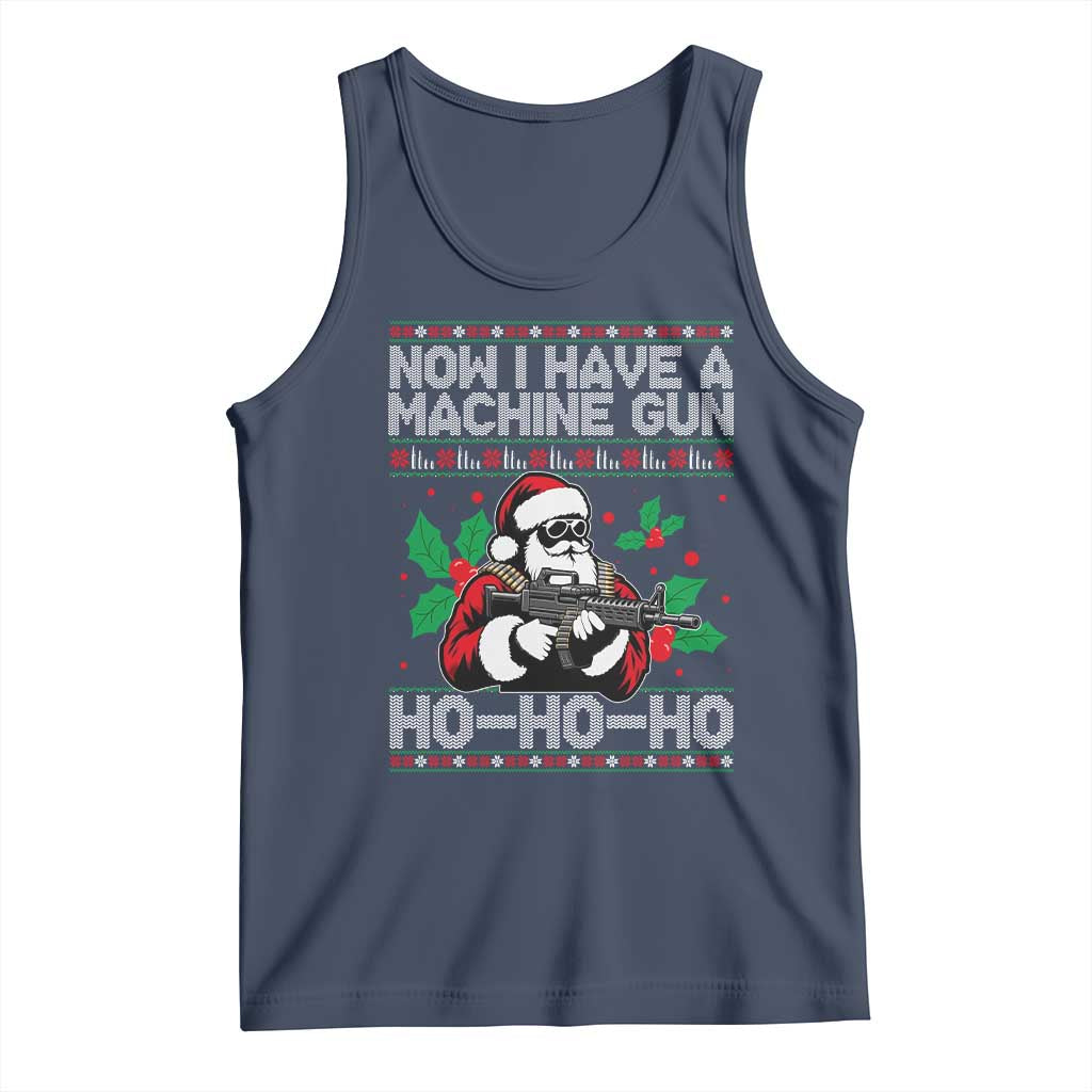 Funny Christmas 80's Die Movie Tank Top Now I Have A Machine Gun Ho Ho Ho Gun Lover TS11 Navy Print Your Wear