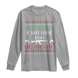 Now I Have A Machine Gun Long Sleeve Shirt Funny Christmas Movie Gun Lover TS11 Sport Gray Print Your Wear