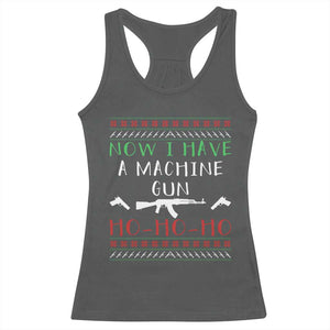 Now I Have A Machine Gun Racerback Tank Top Funny Christmas Movie Gun Lover TS11 Dark Heather Print Your Wear