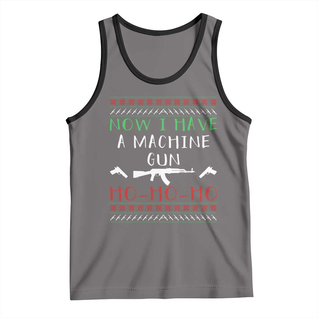 Now I Have A Machine Gun Tank Top Funny Christmas Movie Gun Lover TS11 Deep Heather Black Print Your Wear