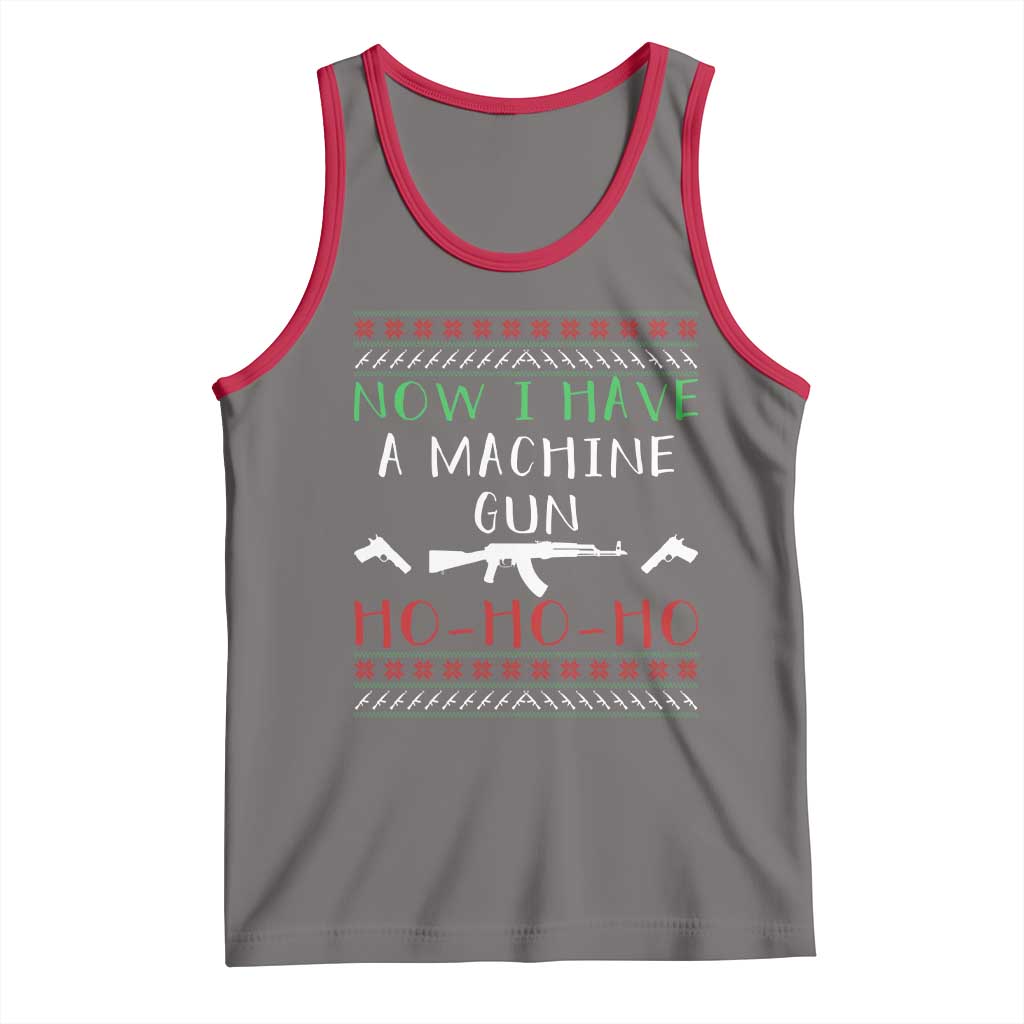 Now I Have A Machine Gun Tank Top Funny Christmas Movie Gun Lover TS11 Deep Heather Red Print Your Wear