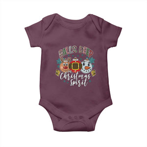 Funny Balls Deep In Christmas Spirit Baby Onesie Xmas Humorous Festive TS11 Maroon Print Your Wear