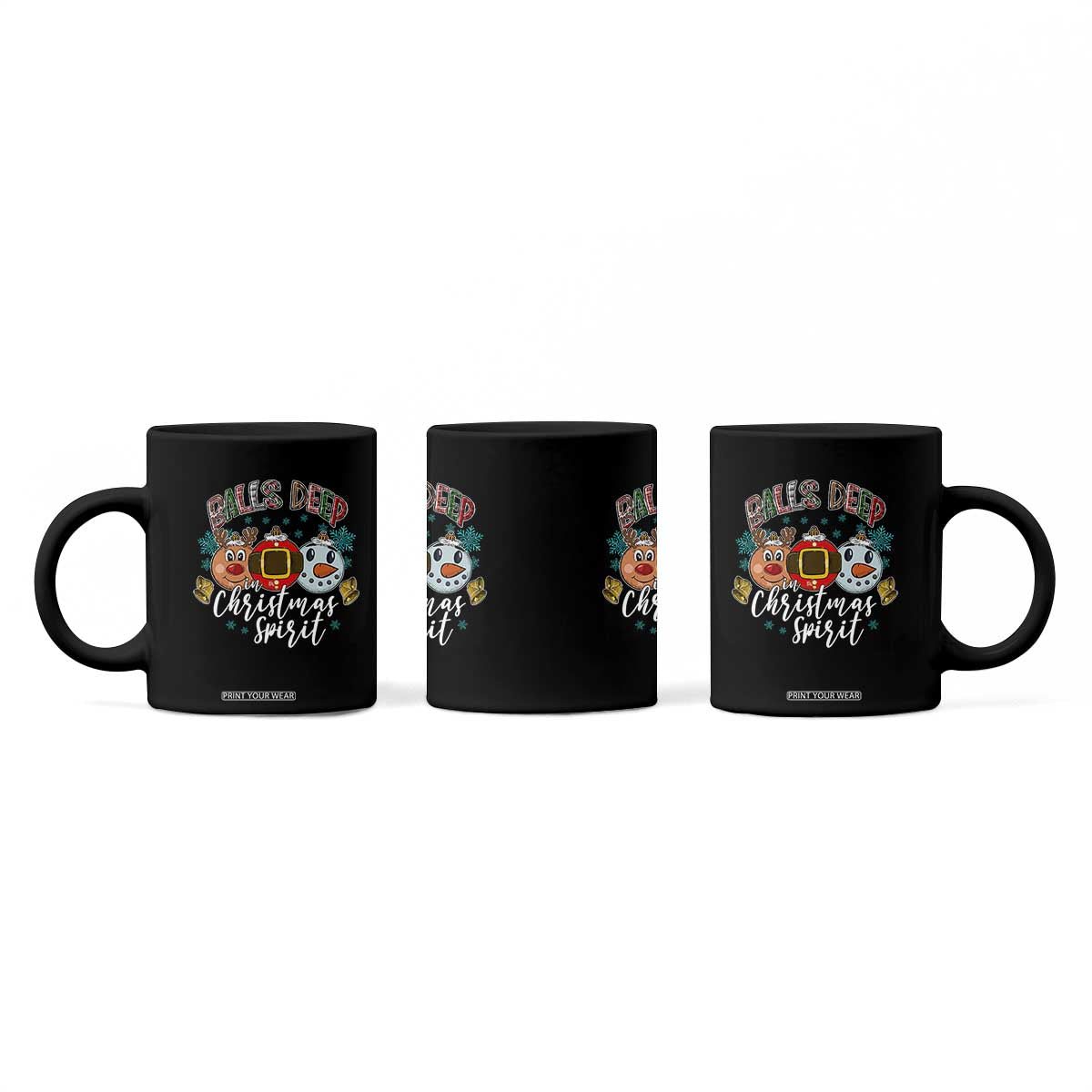 Funny Balls Deep In Christmas Spirit Coffee Mug Xmas Humorous Festive TS11 Print Your Wear