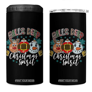 Funny Balls Deep In Christmas Spirit 4 in 1 Can Cooler Tumbler Xmas Humorous Festive TS11 One Size: 16 oz Black Print Your Wear