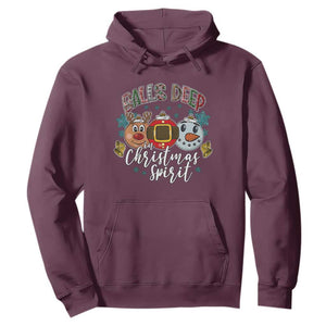 Funny Balls Deep In Christmas Spirit Hoodie Xmas Humorous Festive TS11 Maroon Print Your Wear