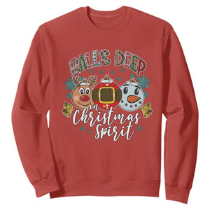 Funny Balls Deep In Christmas Spirit Sweatshirt Xmas Humorous Festive TS11 Red Print Your Wear