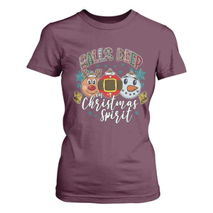 Funny Balls Deep In Christmas Spirit T Shirt For Women Xmas Humorous Festive TS11 Maroon Print Your Wear