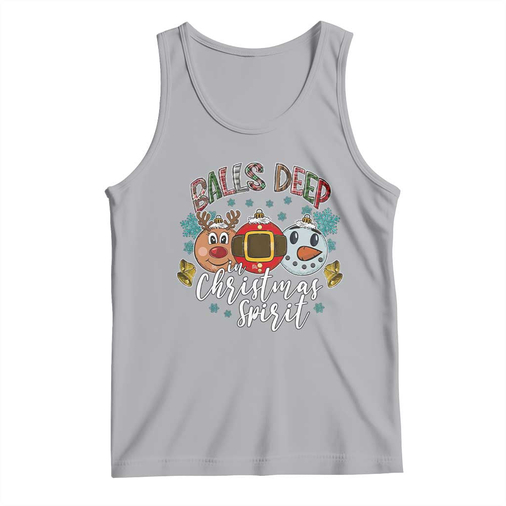 Funny Balls Deep In Christmas Spirit Tank Top Xmas Humorous Festive TS11 Athletic Heather Print Your Wear