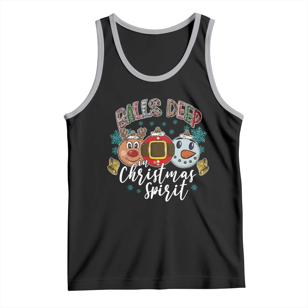 Funny Balls Deep In Christmas Spirit Tank Top Xmas Humorous Festive TS11 Black Athletic Heather Print Your Wear