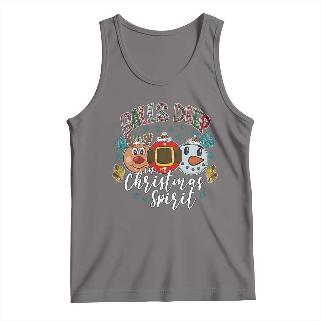 Funny Balls Deep In Christmas Spirit Tank Top Xmas Humorous Festive TS11 Deep Heather Print Your Wear