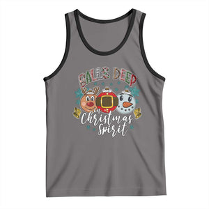 Funny Balls Deep In Christmas Spirit Tank Top Xmas Humorous Festive TS11 Deep Heather Black Print Your Wear