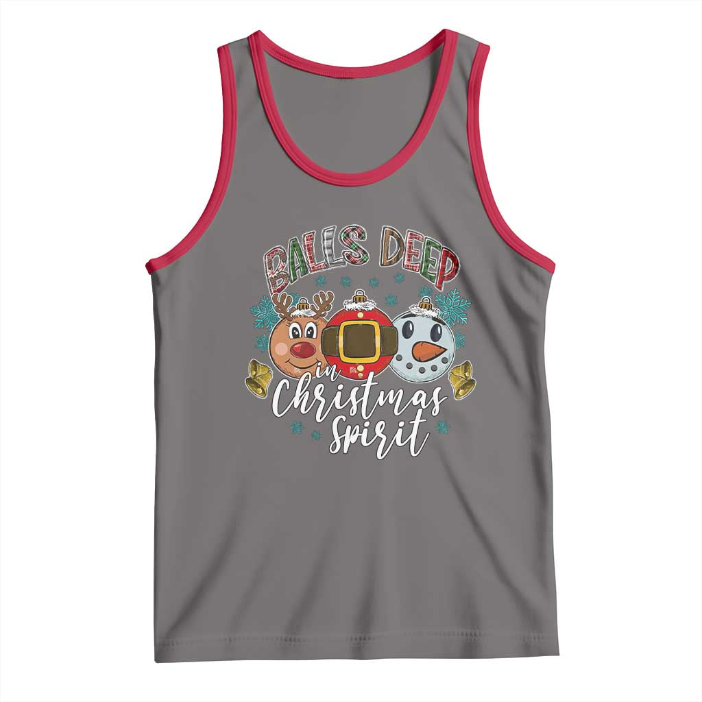 Funny Balls Deep In Christmas Spirit Tank Top Xmas Humorous Festive TS11 Deep Heather Red Print Your Wear