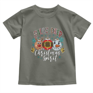 Funny Balls Deep In Christmas Spirit Toddler T Shirt Xmas Humorous Festive TS11 Military Green Print Your Wear