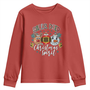 Funny Balls Deep In Christmas Spirit Youth Sweatshirt Xmas Humorous Festive TS11 Red Print Your Wear