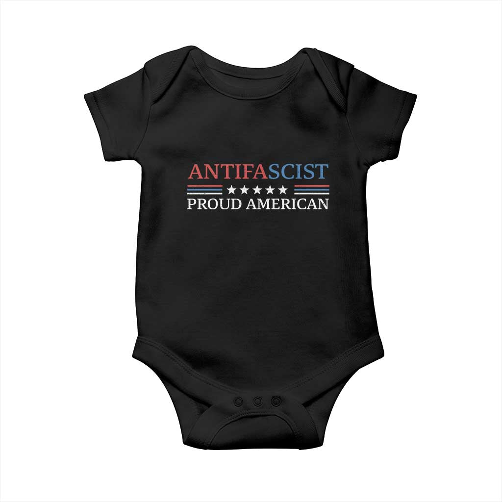 Antifascist Proud American Baby Onesie Fight Fascism Protest Liberal Democrat TS11 Black Print Your Wear