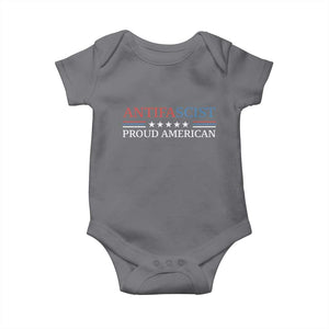 Antifascist Proud American Baby Onesie Fight Fascism Protest Liberal Democrat TS11 Charcoal Print Your Wear