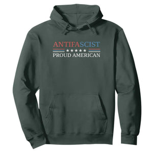 Antifascist Proud American Hoodie Fight Fascism Protest Liberal Democrat TS11 Dark Forest Green Print Your Wear