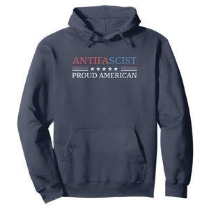 Antifascist Proud American Hoodie Fight Fascism Protest Liberal Democrat TS11 Navy Print Your Wear