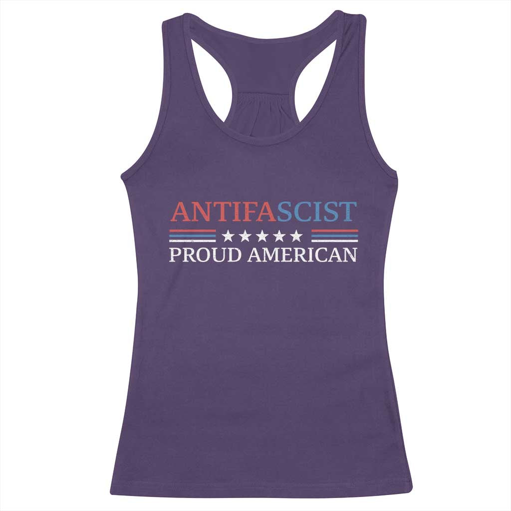 Antifascist Proud American Racerback Tank Top Fight Fascism Protest Liberal Democrat TS11 Purple Print Your Wear