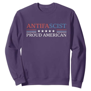 Antifascist Proud American Sweatshirt Fight Fascism Protest Liberal Democrat TS11 Purple Print Your Wear
