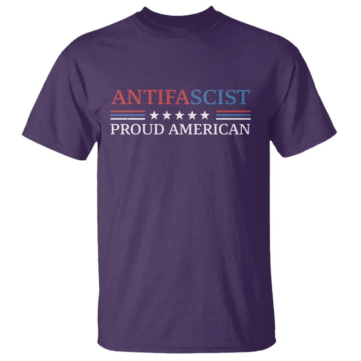 Antifascist Proud American T Shirt Fight Fascism Protest Liberal Democrat TS11 Purple Print Your Wear