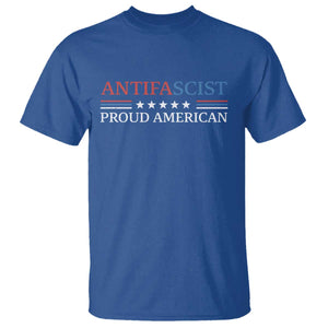Antifascist Proud American T Shirt - Fight Fascism Protest Liberal Democrat Solidarity Tee TS11 Royal Blue Print Your Wear