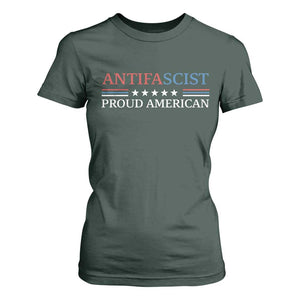 Antifascist Proud American T Shirt For Women Fight Fascism Protest Liberal Democrat TS11 Dark Forest Green Print Your Wear