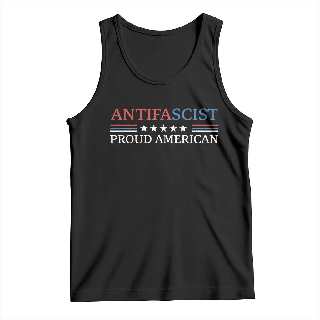 Antifascist Proud American Tank Top Fight Fascism Protest Liberal Democrat TS11 Black Print Your Wear