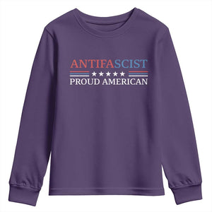 Antifascist Proud American Youth Sweatshirt Fight Fascism Protest Liberal Democrat TS11 Purple Print Your Wear
